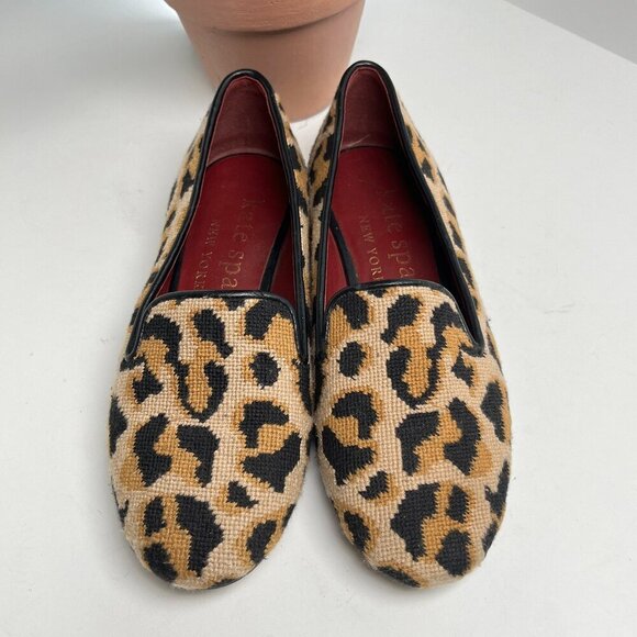Kate Spade Shoes Needlepoint  Leopard Print Leather Size 6.5 - Picture 2 of 14